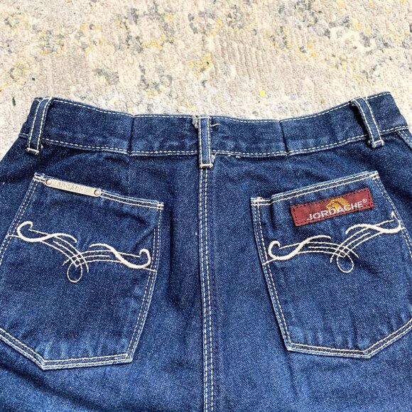 VTG 70s 80s Dark Wash Jordache Denim jeans 24 x 30 High Waisted Slim Fit Tapered - Picture 1 of 8